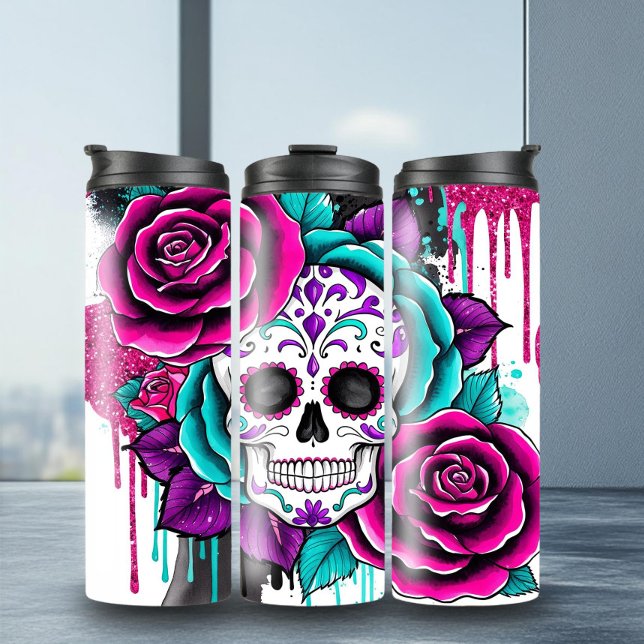 Garrafa Térmica Crânio de Açúcar Adorável (Criador carregado)