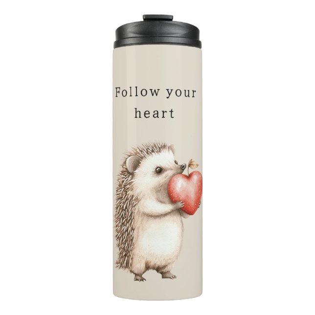 Garrafa Térmica Cream Hedgehog Apple Heart (Frente)