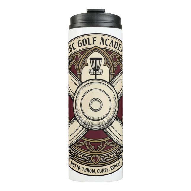 Garrafa Térmica Crest da Academia de Disc Golf (Frente)