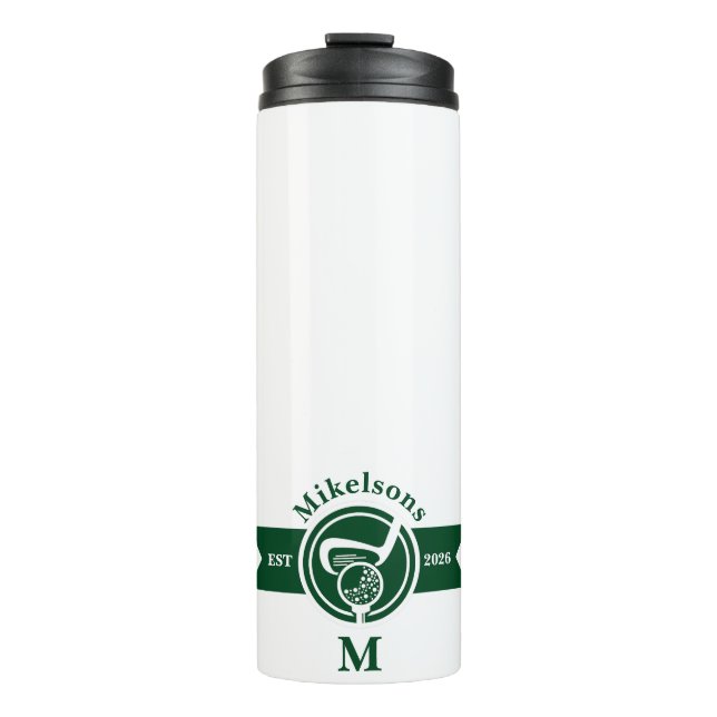 Garrafa Térmica Crestão Monograma Personalizado Clássico Verde de  (Frente)