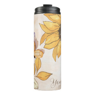 Garrafa Térmica Crie sua borboleta e girassol