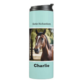 Garrafa Térmica Crie Sua Própria Foto de Cavalo Personalizada e El