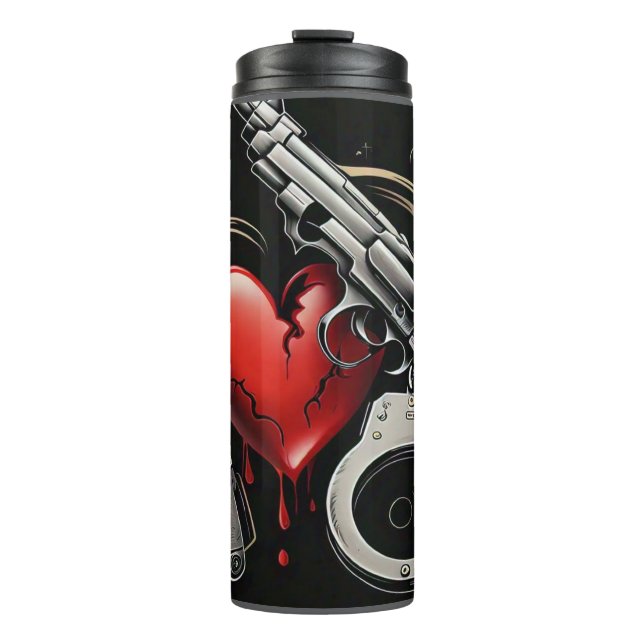 Garrafa Térmica "Crime do Coração" (Frente)