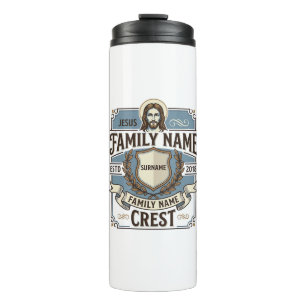 Garrafa Térmica Crista Nome Família Jesus Brasão Crista Nome Famíl
