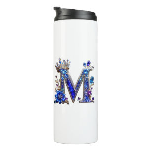 Garrafa Térmica Cristal Safira Real M Coroa Monograma