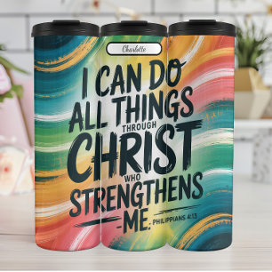 Garrafa Térmica Cristo me reforça: Philippians 4:13