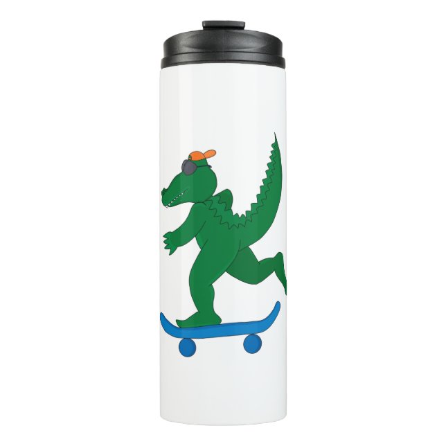 Garrafa Térmica Crocodilo de skater (Frente)