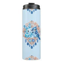 Crystal Blue Bunny and Blue Jay Heart