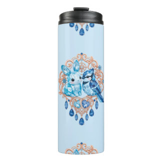 Garrafa Térmica Crystal Blue Bunny and Blue Jay Heart