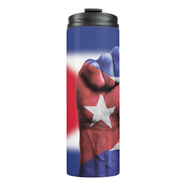 Garrafa Térmica Cuba Flag Fist (Frente)