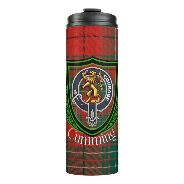 Garrafa Térmica Cumming Scottish Clan Tartan & Crest (Frente)