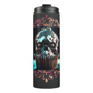 Garrafa Térmica Cupcake de Caveira de Clocagem