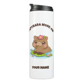 Garrafa Térmica Custom Cute Kawaii Capybara Mode Thermal Tumbler