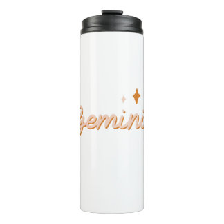 Garrafa Térmica Custom Gemini Zodiac Name & Stars Minimalist Gift