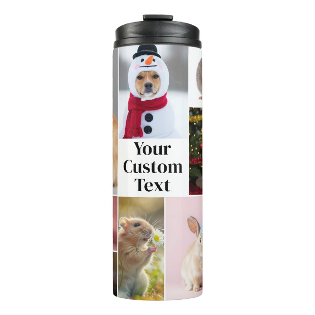 Garrafa Térmica Custom Pet Photo Tumbler | Add Photos & Text (Frente)