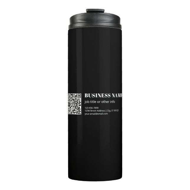 Garrafa Térmica Custom QR code & Editable Retro-Modern Text (Frente)