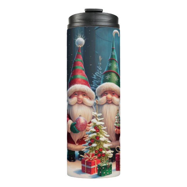 Garrafa Térmica Custom Santa Gnome Holiday Tumblr – Festive Gift (Frente)