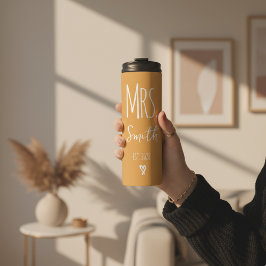 Garrafa Térmica Custom Yellow Wedding Tumbler for Hubby & Wifey