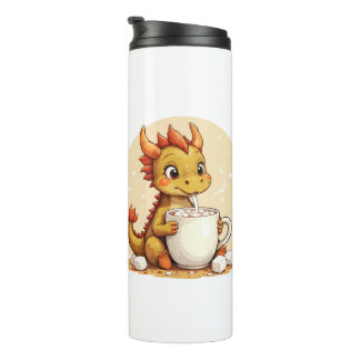 Garrafa Térmica Cute Baby Dragon Hot Chocolate Kids Kawaii Cozy De