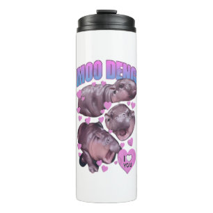 Garrafa Térmica Cute Baby Hippo Moo Deng Bouncy Pig em Tailandês H