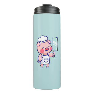 Garrafa Térmica Cute Chef Pig with Cleaver