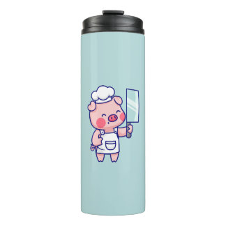Garrafa Térmica Cute Chef Pig with Cleaver