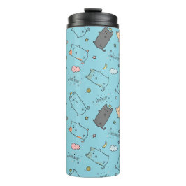 Garrafa Térmica Cute & Cozy Sleepy Cat Dreams Pattern