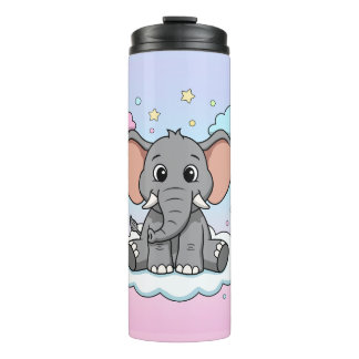 Garrafa Térmica Cute Elephant on Cloud - I'm Ele-Fun-t Pun