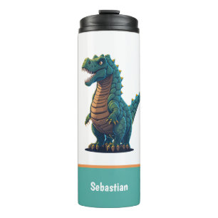 Garrafa Térmica Cute Feliz T-Rex Tyrannosaurus Rex Dinossauro 