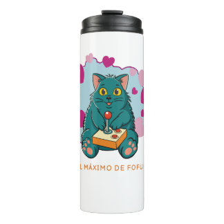 Garrafa Térmica Cute Gaming Cat Hearts Kawaii Gamer Water Bottle
