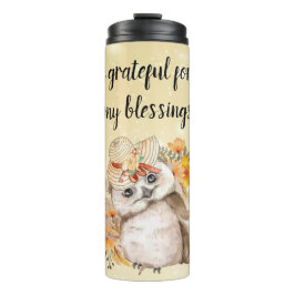 Garrafa Térmica Cute owl Farmhouse romantic wallpaper