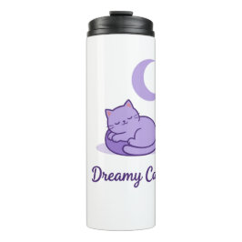 Garrafa Térmica Cute Purple Cat Moon Travel Mug Gift