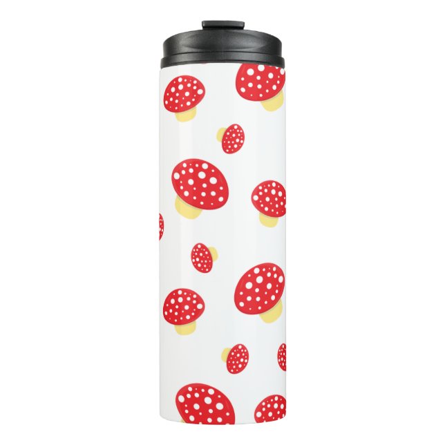 Garrafa Térmica Cute Red Spotty Toadstool Mushrooms Pattern (Frente)