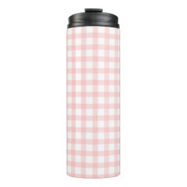Garrafa Térmica Cute Retro Pink Gingham Plaid pattern