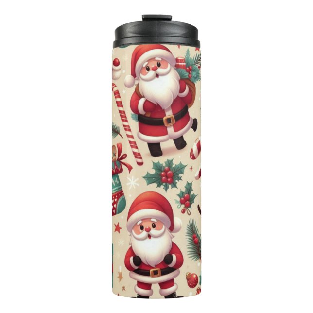 Garrafa Térmica Cute Santa & Reindeer Holiday Tumblr – Gift Idea (Frente)