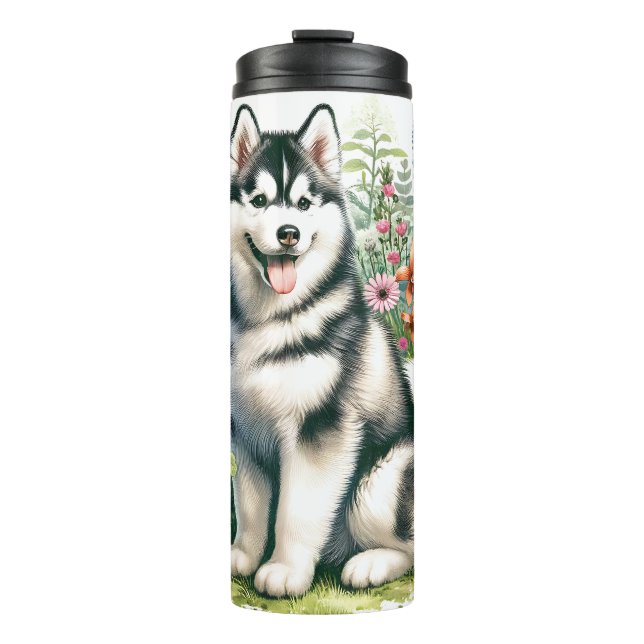 Garrafa Térmica Cute Siberian Husky (Frente)