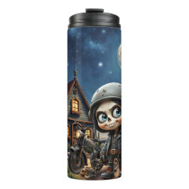 Garrafa Térmica Cute Skull Biker | Passeio ao Luar pelo Deserto