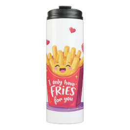 Garrafa Térmica Cute Valentine French Fries Pun