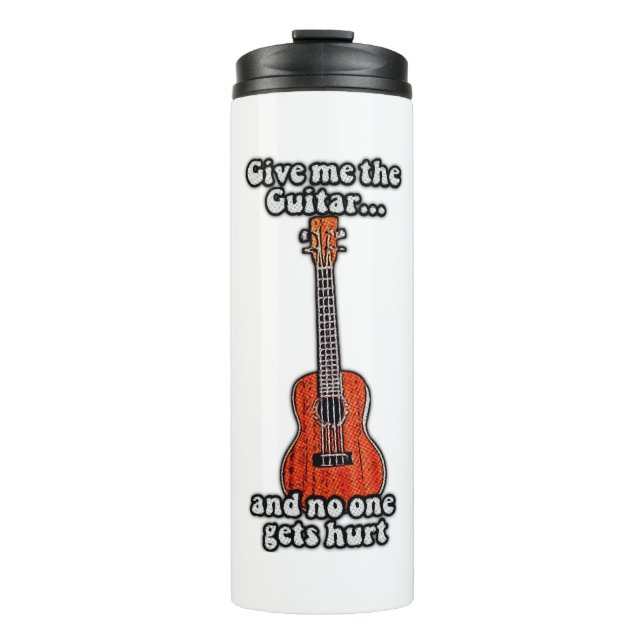 Garrafa Térmica Dá-me a guitarra e ninguém se machuca. (Frente)