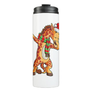Garrafa Térmica Dabbing Giraffe Papais noeis T Camisa Crianças De