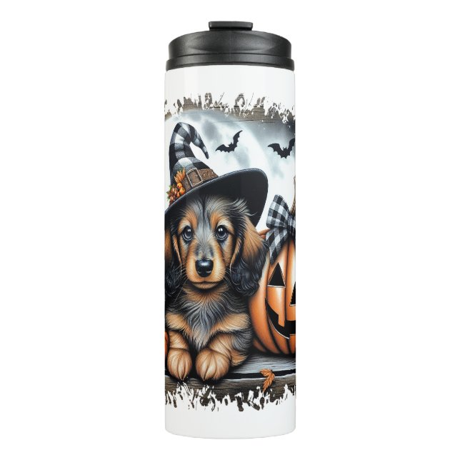 Garrafa Térmica Dachshund Dog Halloween (Frente)