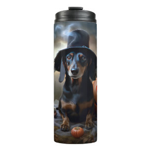 Garrafa Térmica Dachshund Halloween Scary