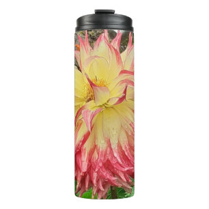 Garrafa Térmica Dahlia Rosa e Amarelo