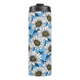 Garrafa Térmica Daisies, flores silvestres em azul