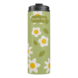 Garrafa Térmica Daisy Green Floral Thermal Tumbler
