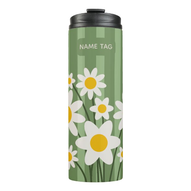 Garrafa Térmica Daisy Green Floral Thermal Tumbler (Frente)