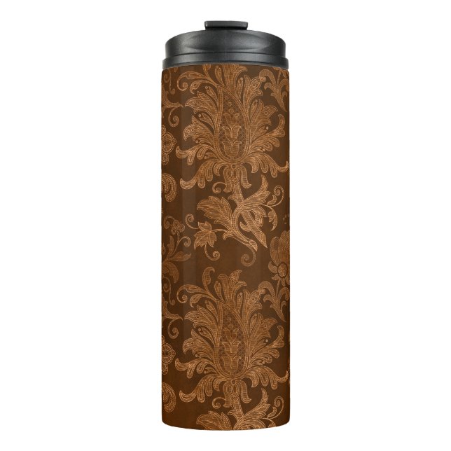 Garrafa Térmica Damado Floral Real de Halloween (Frente)
