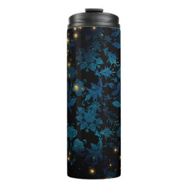 Garrafa Térmica Damasceno Preto e Azul