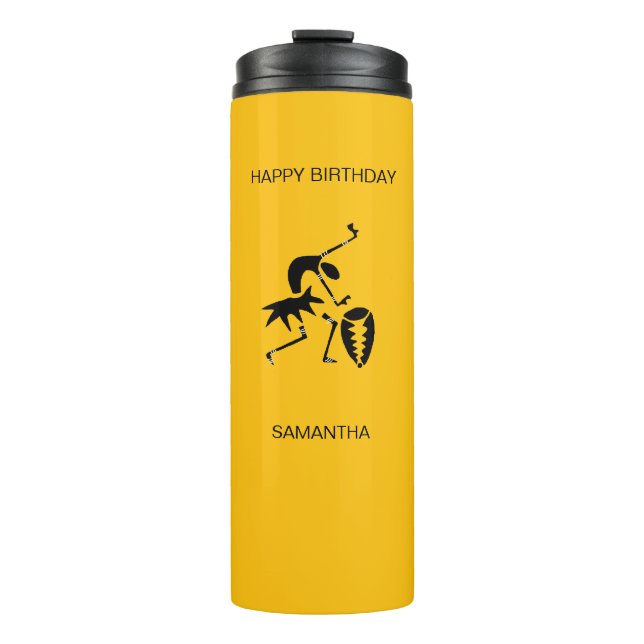 Garrafa Térmica Dançarina de silhueta africana art Cute (Frente)