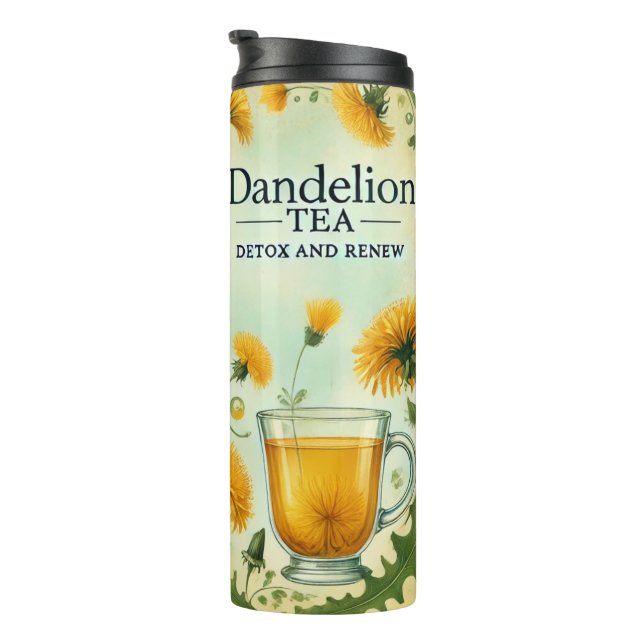 Garrafa Térmica Dandelion Tea Design AI art (Rotação à direita)